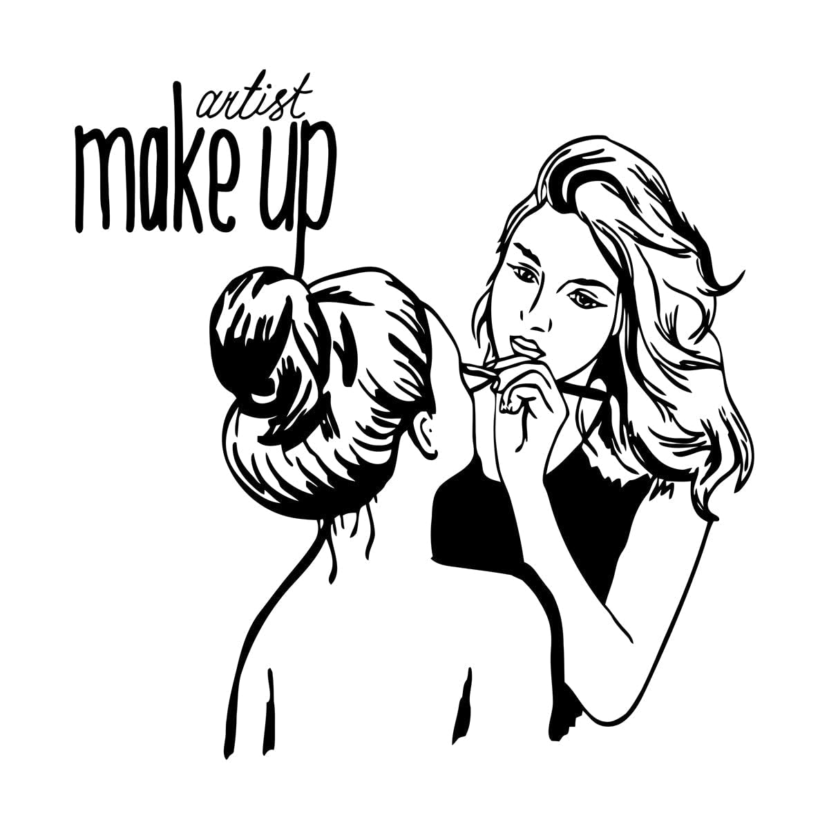 Lzhouting Women's Wall Stickers 1890 Make Up Wall Decal Make Up Artist Quote Wall Sticker For Beauty Salon Decor Vinyl Cosmetic Shop Window Decor Decals Small - 42X43cm