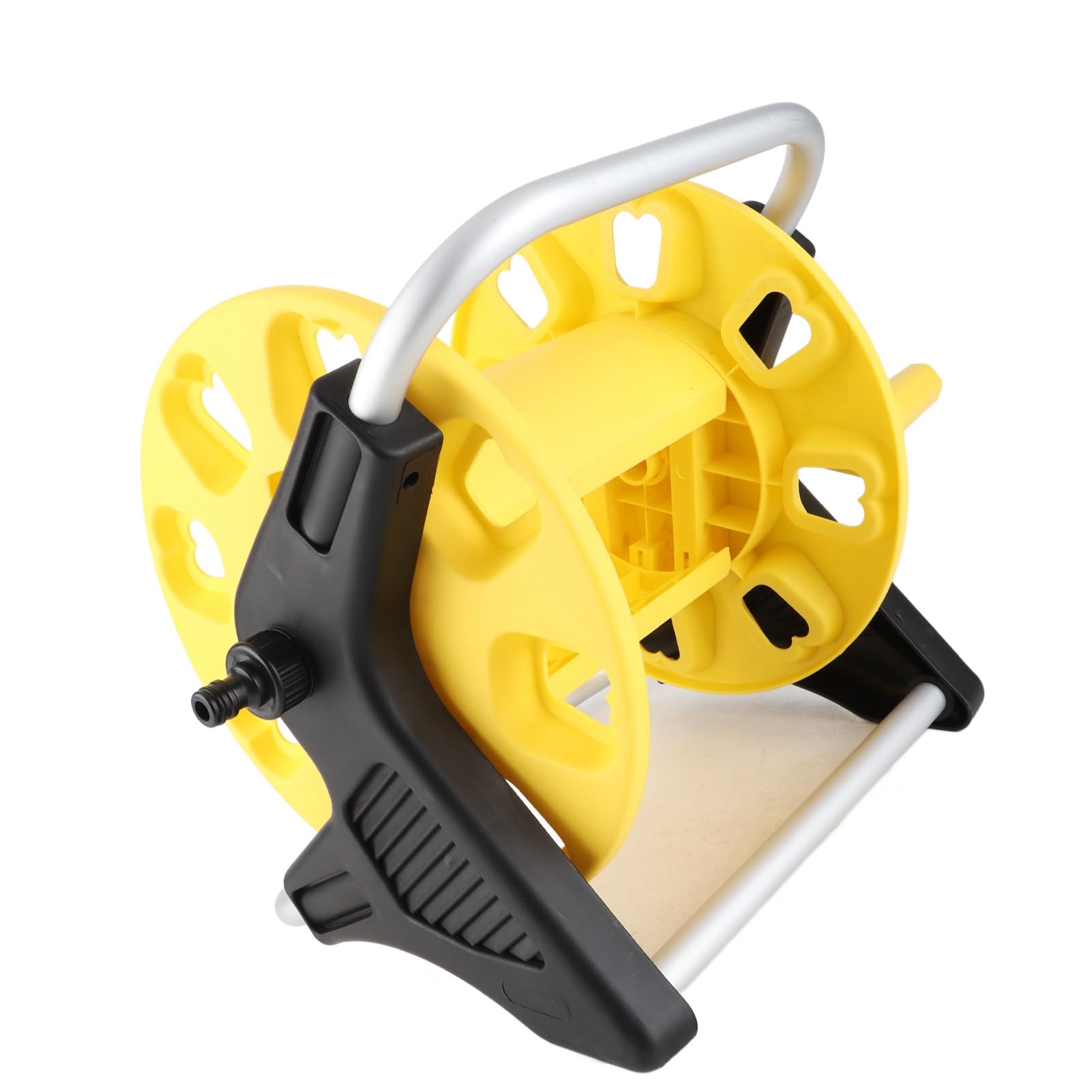 Carrello Avvolgitubo Design Durevole per un Facile Stoccaggio del Tubo nel Cortile del Giardino Capacità del Tubo Dell'acqua di 30 M Alluminio Giallo