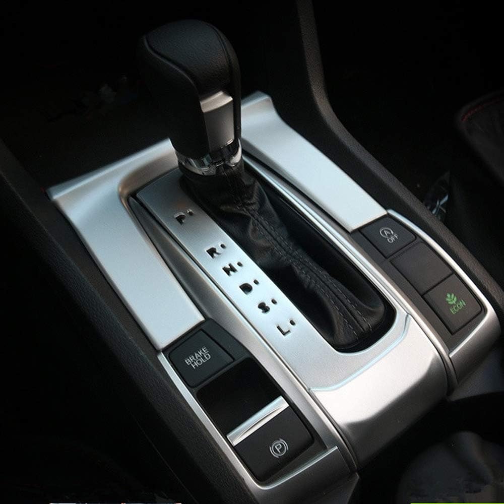 Kadore Matte Interior Shift Gear Panel Cover Trim for Honda Civic 2016-2019 Sedan Left Hand Driving Automatic Transmission (Have 6 Gear Holes)