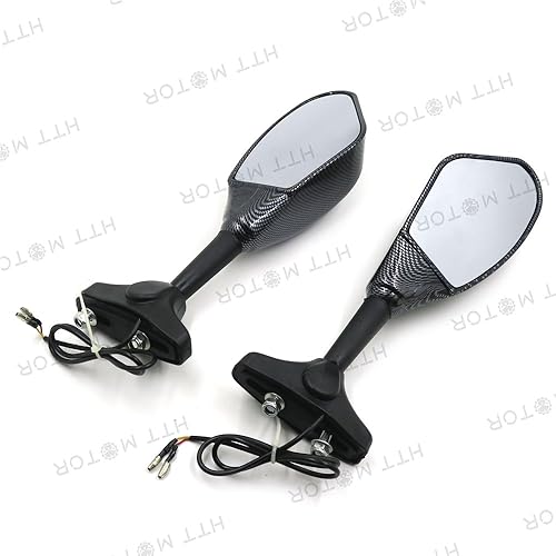 SMT-Gloss - Espejos laterales de señal de giro LED integrados color negro compatible con Suzuki GSXR 600750 GSXR 1000 1100 Hayabusa GSF 600S 1200