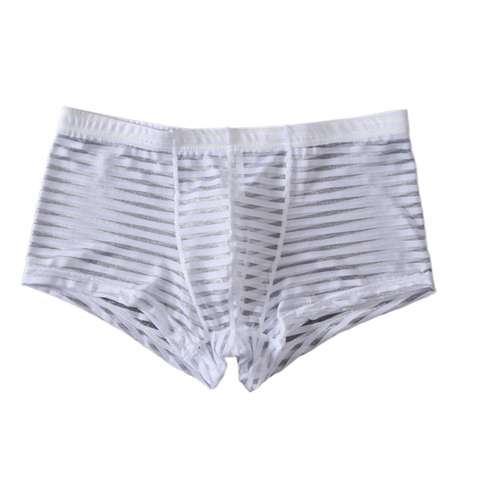 Mens Boxer Briefs Mesh Transparent Low Waist Thin Breathable Comfy Underwear Trendy Big Tall Boys Panty Underpant