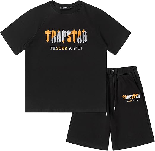 AOLBSPD Trapstar Maglietta e Pantaloncini Tuta Trap Star Felpa Ricamata