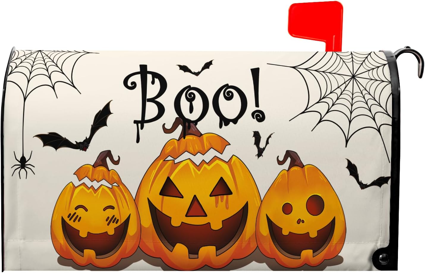 Halloween Pumpkin Mailbox Covers Magnetic Autumn Fall Pumpkins Mailbox Cover Standard Size 21 x 18 Inch Spiderweb Farmhouse Mail Box Wraps for Farmhouse Garden Yard Decor