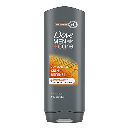 Dove Men+Care Antibacterial Skin Defense Body and Face Wash with 24-Hour Nourishing Micromoisture Technology Body Wash for Men, 18 oz