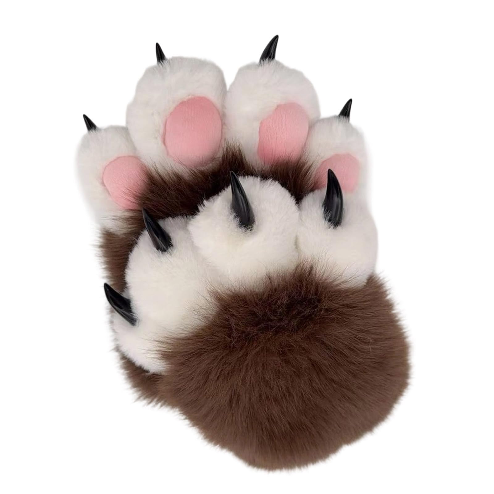 2 Wolf Gloves with Realistic Paws Plush Fursuit Mittens for Cosplay, Halloween Costume & Therians Gear Animal Foxes Paws Mittens