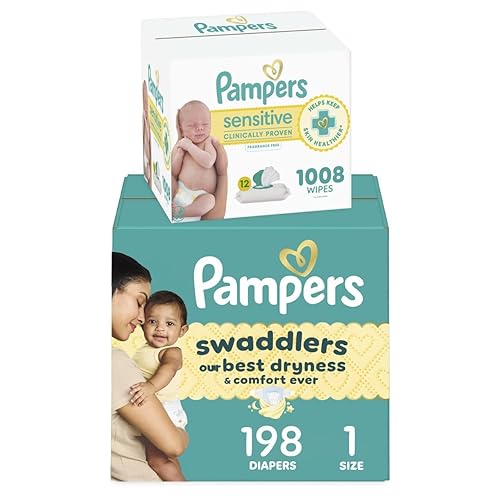 Miniatura 23 de Pampers Swaddlers Pañales desechables para bebé, talla 4, 150 unidades con toallitas sensibles a base de agua, 12 paquetes abatibles
