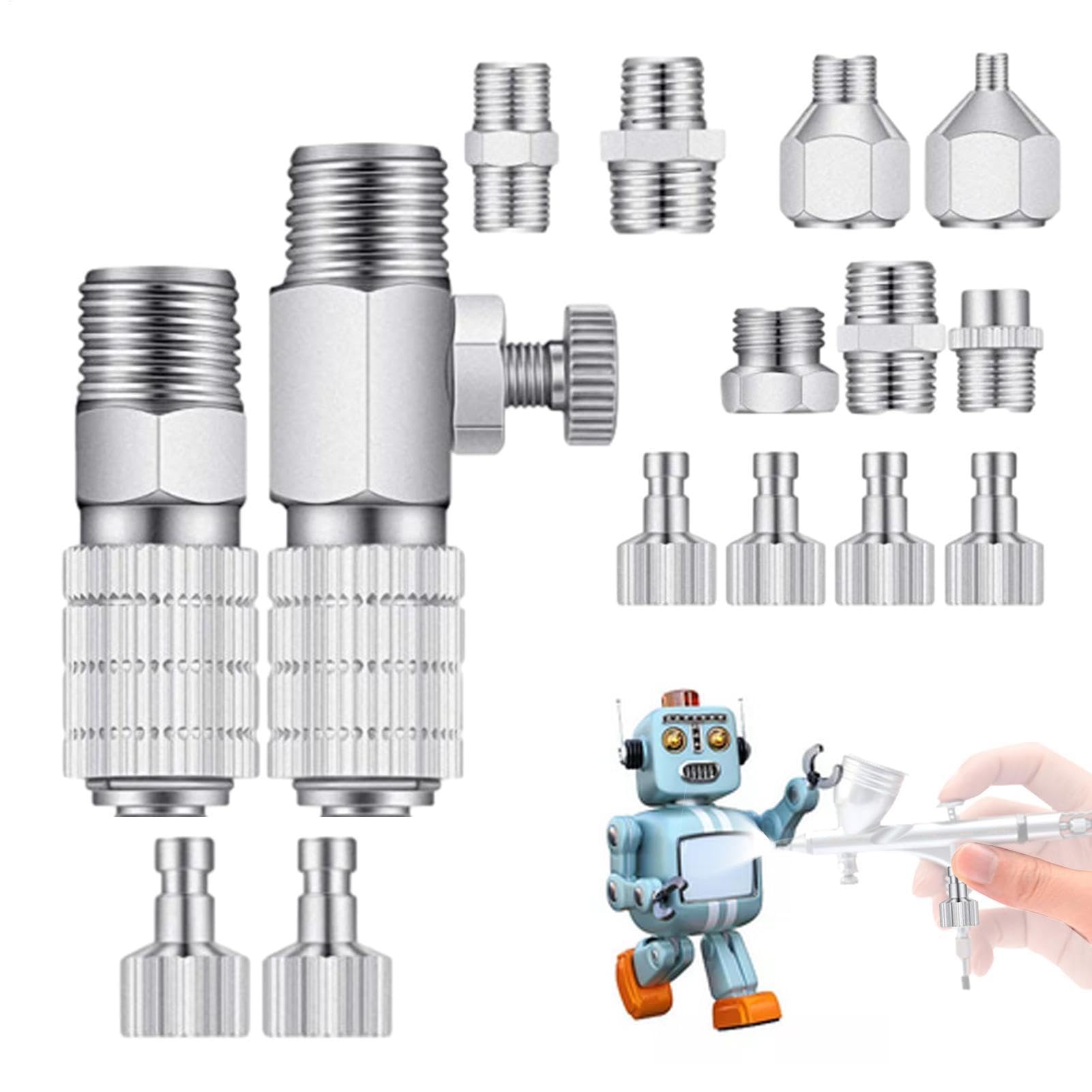 Adaptador rápido para aerógrafo y conectores de manguera de aire de un octavo