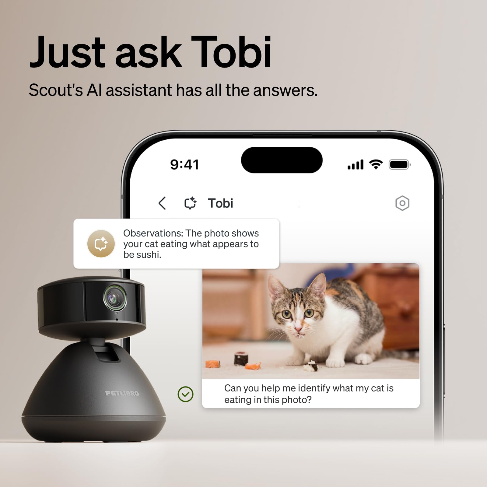 PETLIBRO Dog Camera with Phone App, 360° Auto Tracking Pet Camera Indoor with Phone App for Home Alone Pets, Cat & Puppy Camera with 2-Way Audio, Night Vision, Indoor Camera WiFi view 9