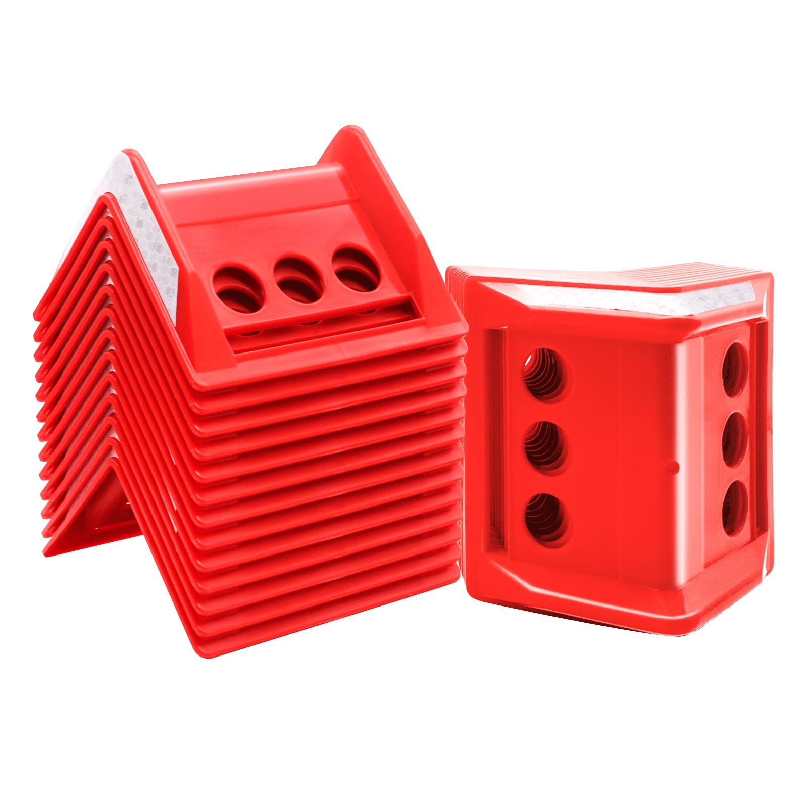Supporto per angoli piatti (24 pezzi) rosso a cricchetto, resistente, protezione per carichi pesanti, attrezzatura piatta per la spedizione e la protezione del carico