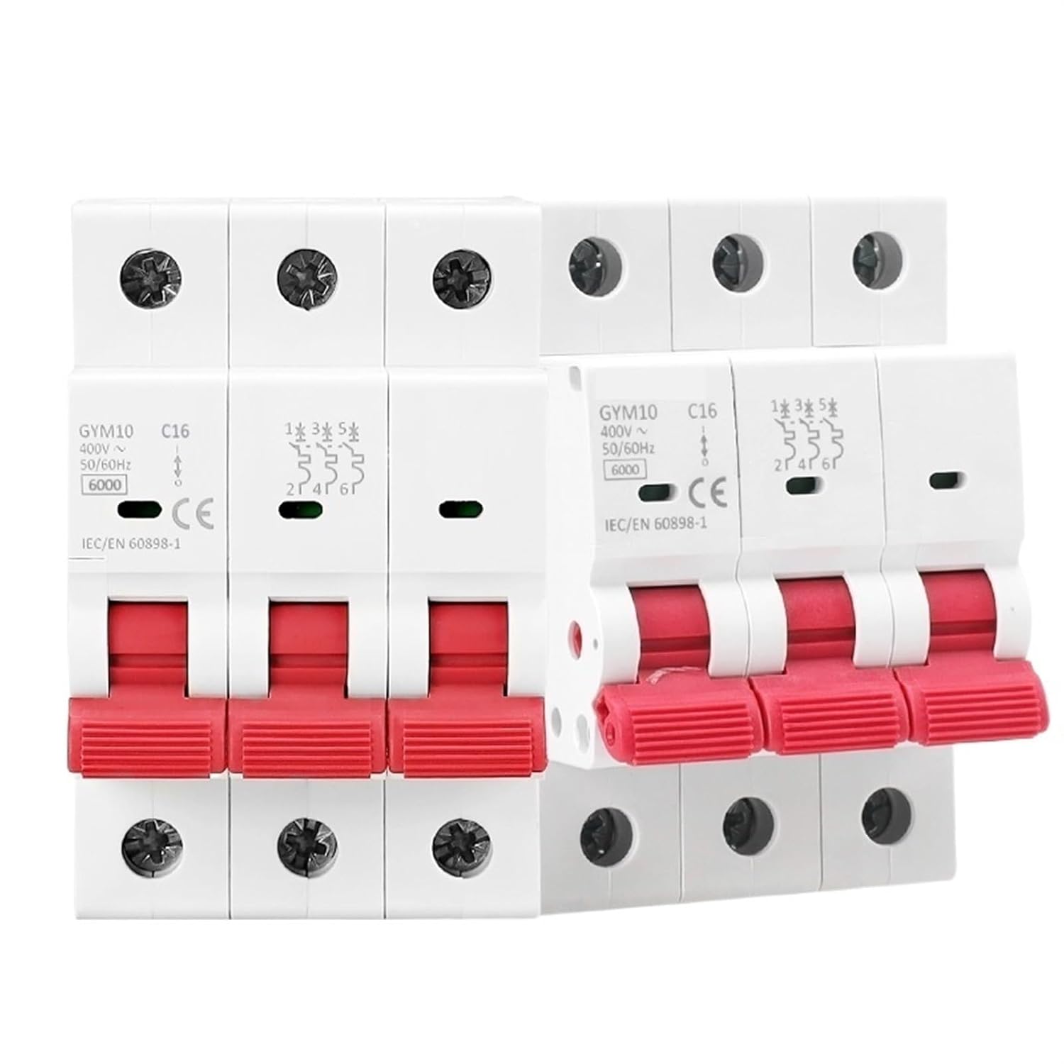 GYM10 MCB 3Pole 6A 10A 16A 20A 25A 32A 40A 50A 63A 220V/400V Mini Circuit Breaker C Type 6KA 1Pcs(50A)
