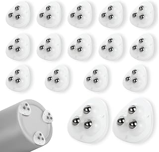 16pcs Mini Sticky Pulley Wheel, Self-Adhesive Caster Wheels 360 Degree Rotation Swivel Wheels Roller Pulley Tiny Wheels for Storage Box Shoe Racks Trash Can Furniture (White)