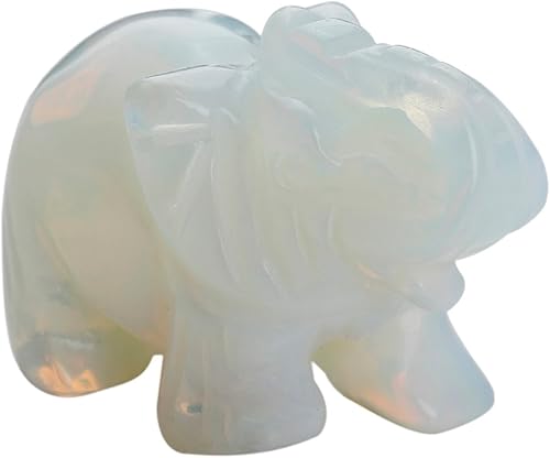 Miniatura 5 de SUNYIK Figura de elefante en piedra tallada. Amuleto, Opalita, Opalite, 1.5"