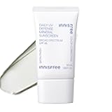 Daily Mineral UV Defense SPF 45 Face Sunscreen with Green Tint, Hyaluronic Acid, Korean Skincare, Color Correcting Formula