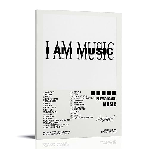 LONLMZO Playboi Poster Carti Music Album Cover Posters for Room Canvas Wall Art Bedroom Decor 12x18inch(30x45cm) - 12x18inch(30x45cm) - Frame-style
