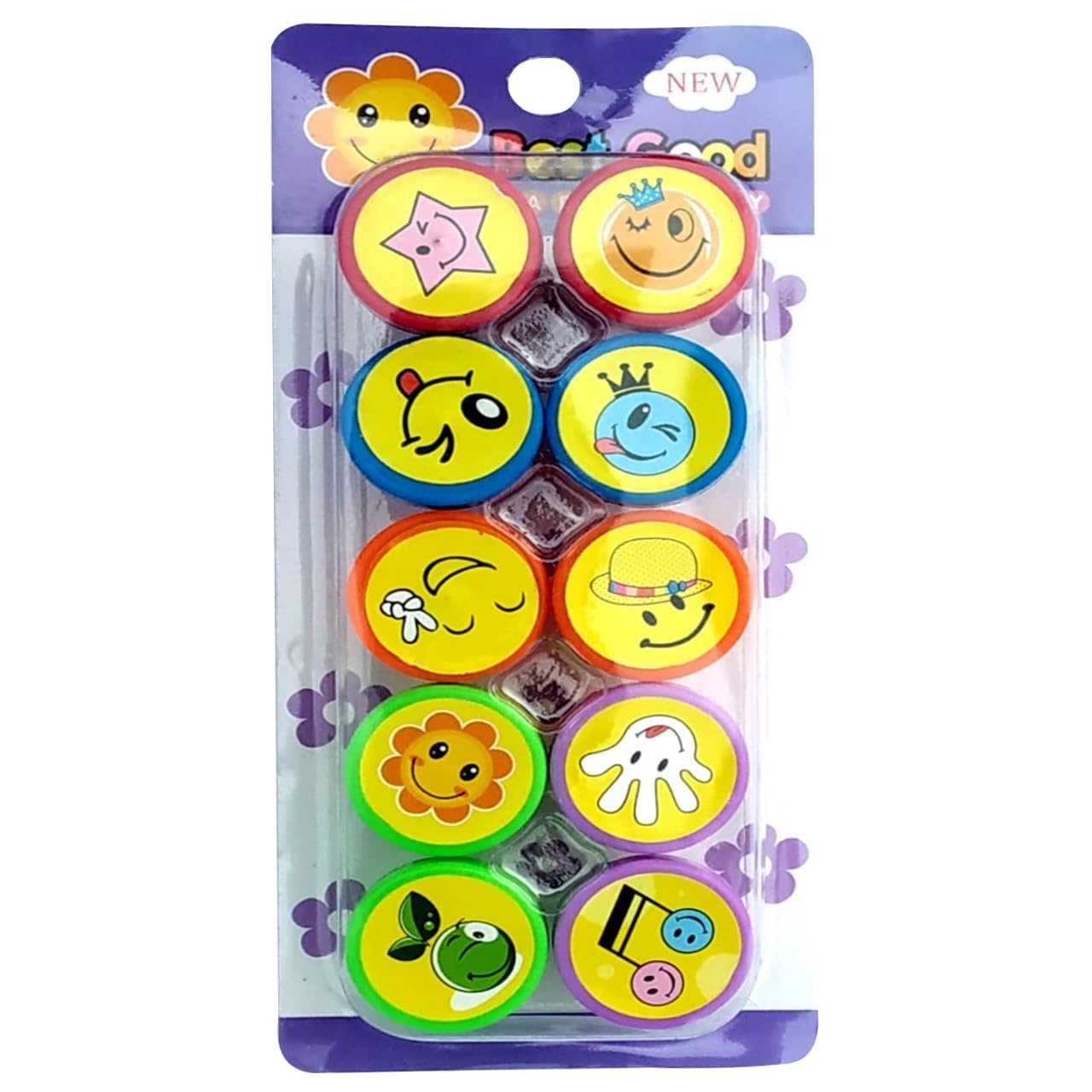Festiko® Set of 10 Pcs Cute Self-Ink Rubber Seal Stamps for Kids Motivation and Reward, Emoji Stamps for Kids, Smiley Emoji Stamps Set for Kids Teachers (B0C943Q5V3) Amazon Price History, Amazon Price Tracker