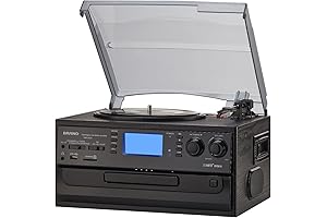 ORCC 10-in-1 Multifunctional Music Player System: Turntable for Vinyl Records and CDs,...