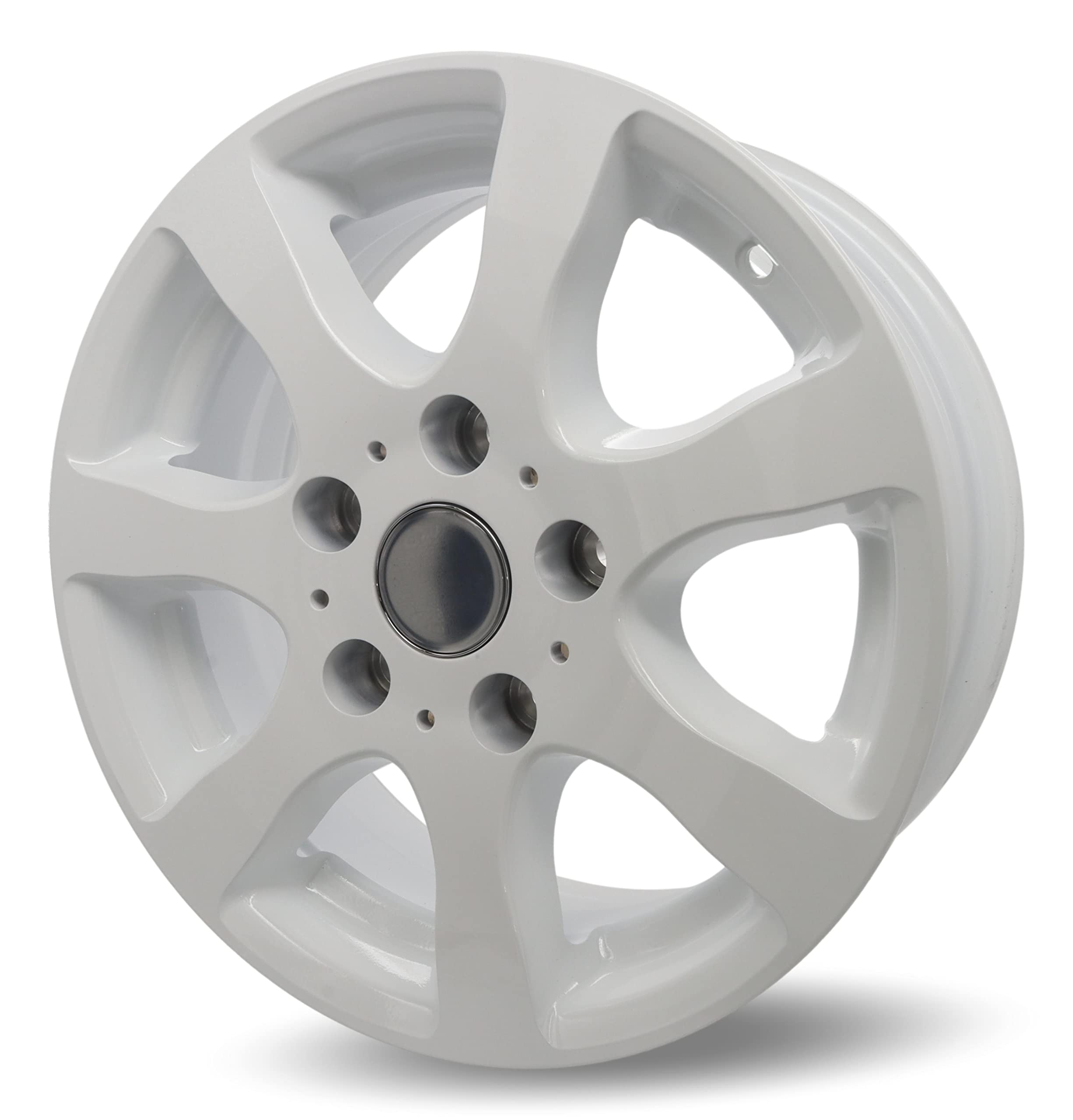 Cerchione in alluminio Tomason Germany TR3 6014 bianco 6 J x 14, 112 x 5, ET30, portata 1000 kg, ad esempio per Hobby, Caravan, Rimorchio, Cerchi da 14 pollici