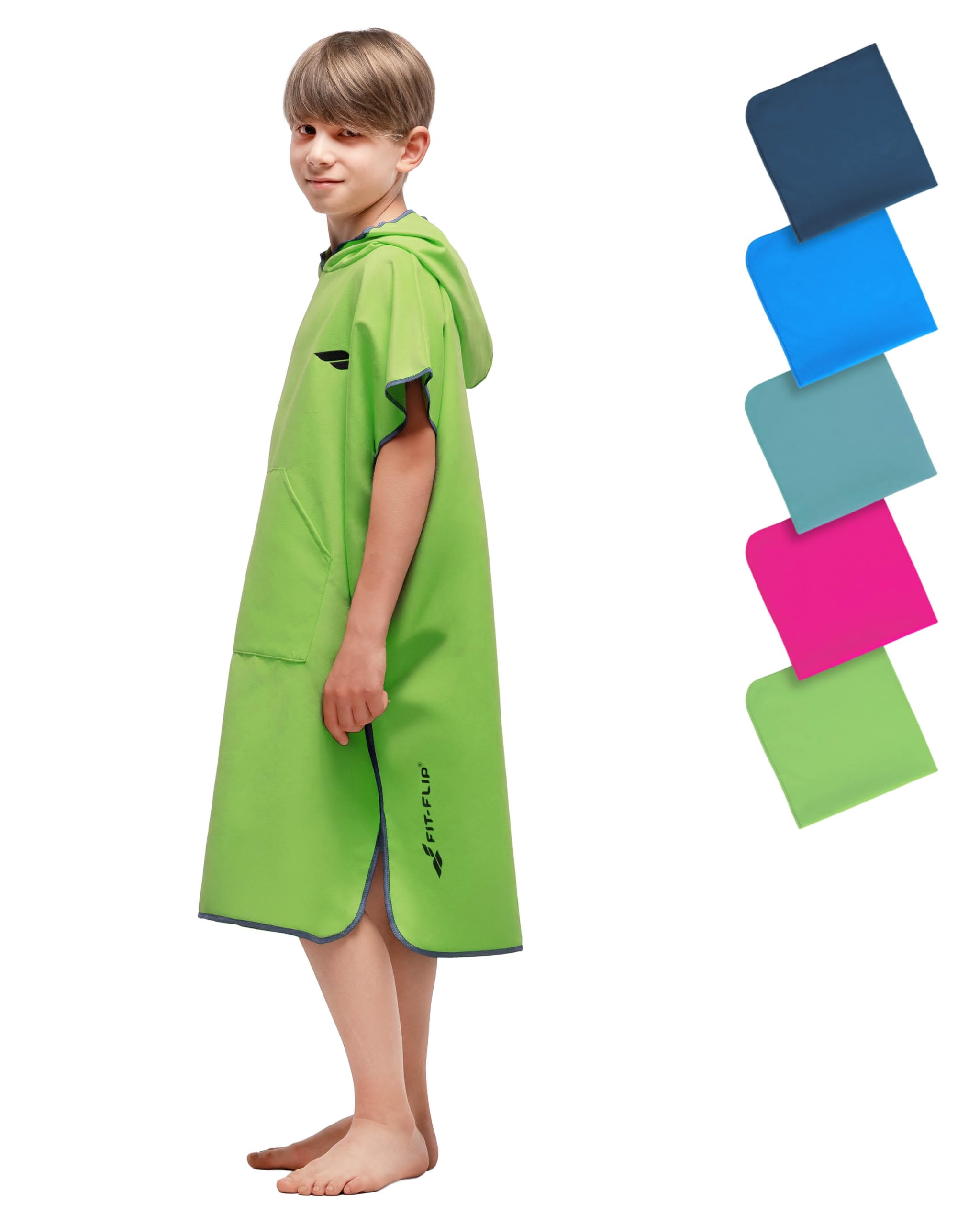 Fit-Flip Microfiber Bath Poncho for Kids