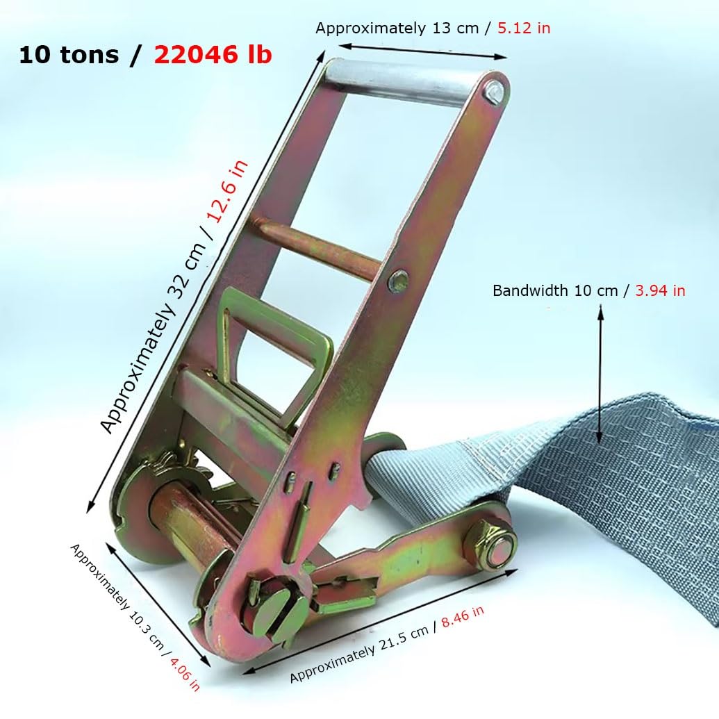 Verstellbare Ratschengurte Für Schwere Ladungssicherung, Robuste Spanngurte Mit Haken Zur Sicherung Von Motorrädern, Kajaks, LKWs, Anhängern, Lieferwagen, Autodach Usw(L 3m/118in)