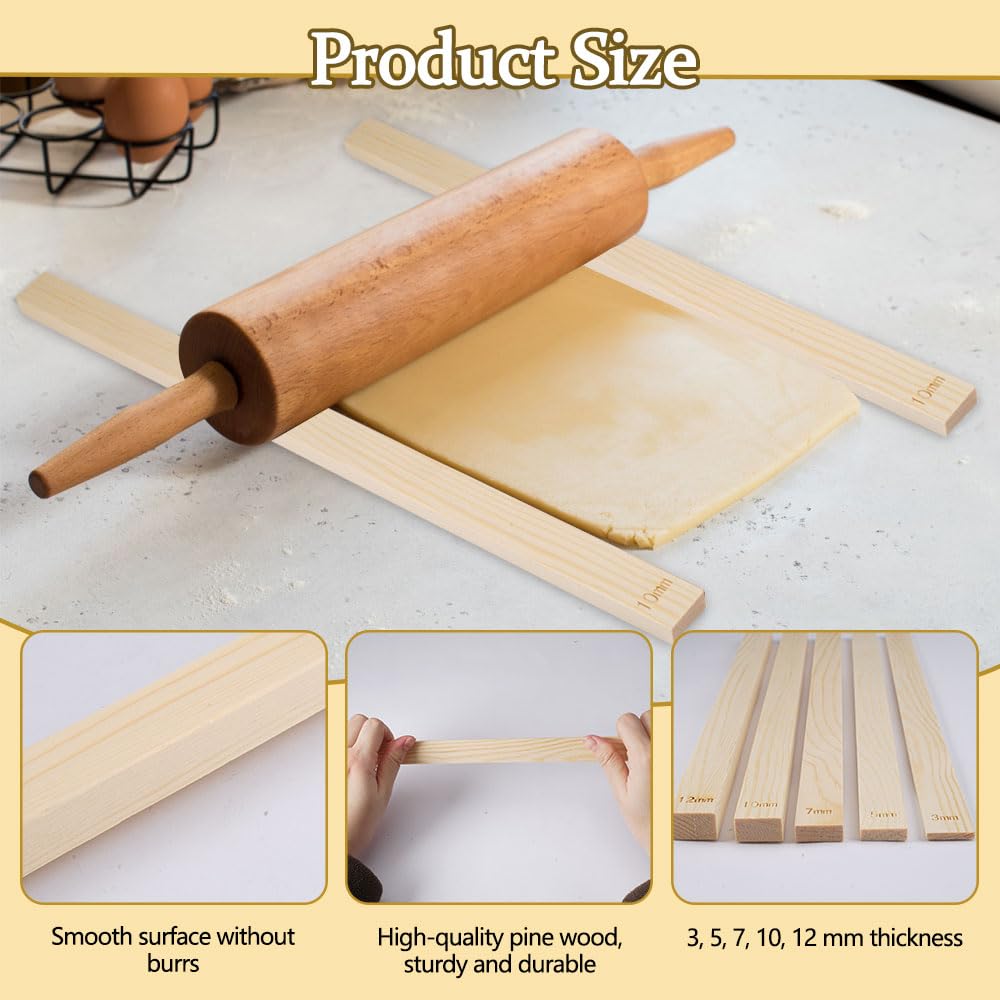 Bâtons Roulement De Poterie, 10 Pièces Bois Guides De Rouleau D'argile