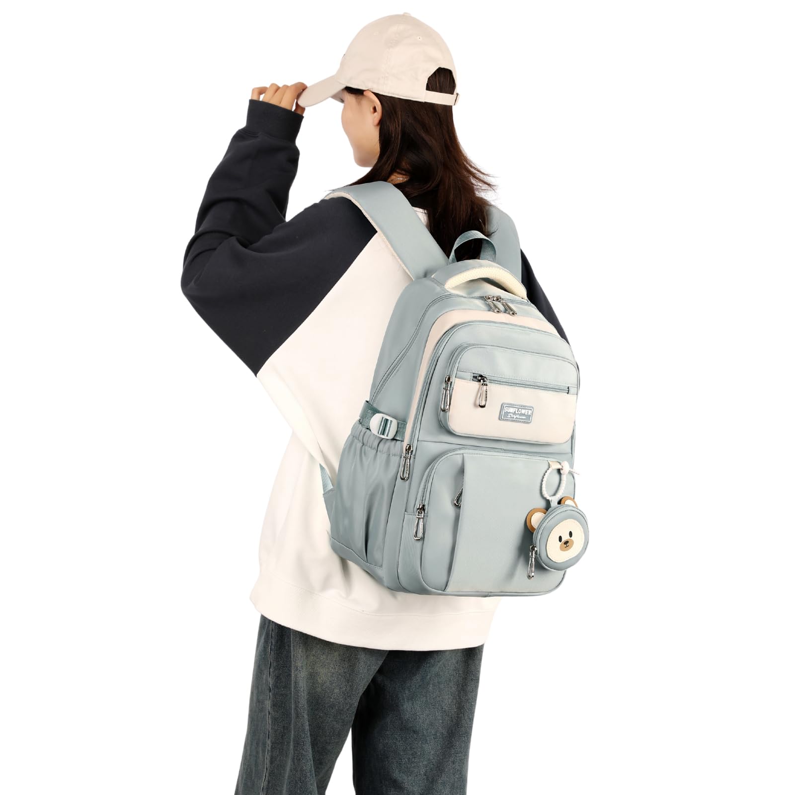 Myhozee Rucksack Teenager mädchen Schulranzen Jungen Schulrucksack Schultasche Sporttasche Daypack für Schule Ranzen mit Viele Fächer Laptopfach Lila Nylon(40L)