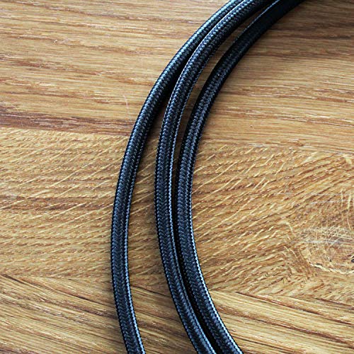 smartect Braided Cable, Black, 50 Metres 3 Core Electrical Cable (3 x 0.75mm²) Vintage Fabric Electrical Wire for your DIY project - Image 4