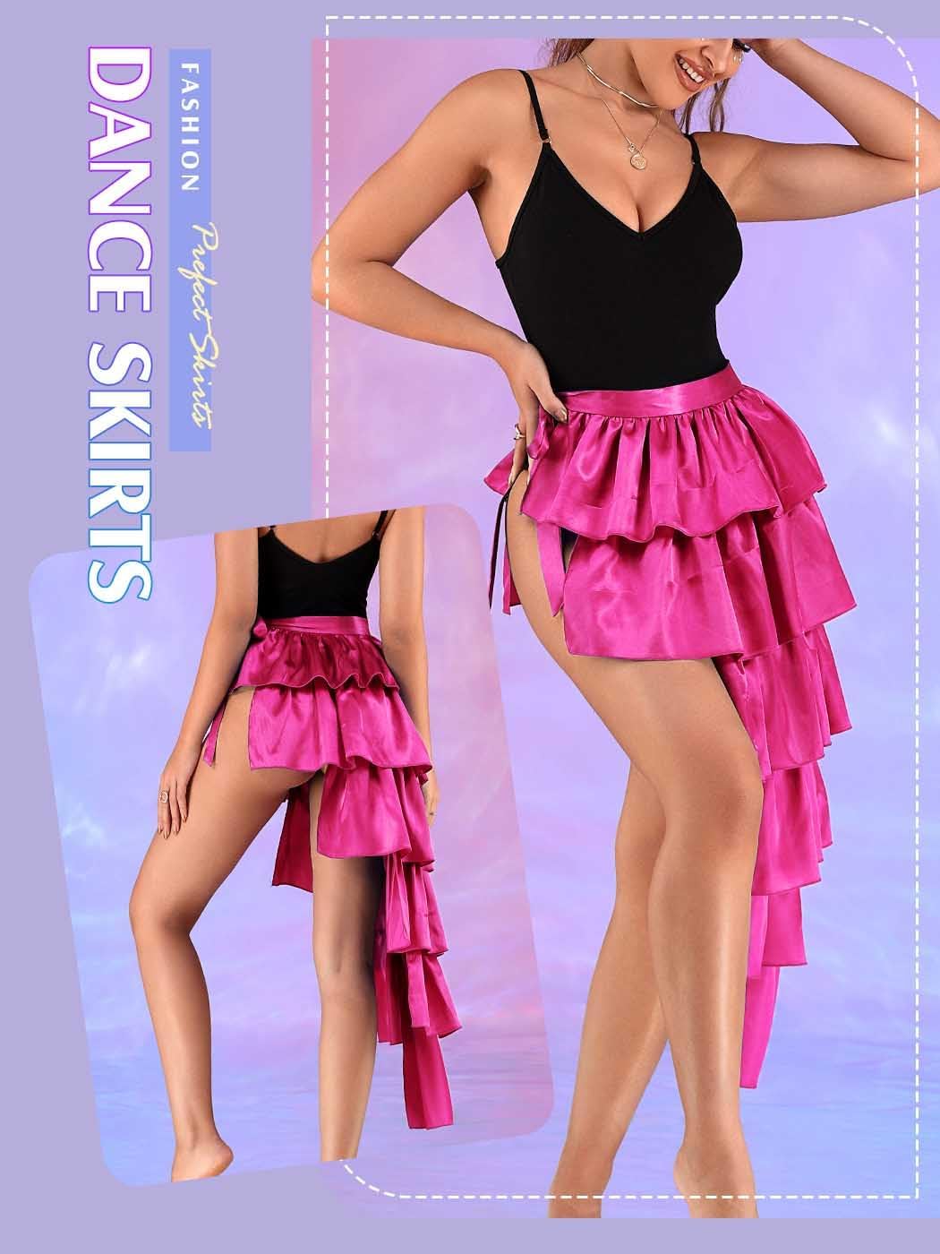 TWINKLEDE Rainbow Belly Dance Hip Scarf Skirt Fringe Bustle Costume Skirt for Women - Image 4