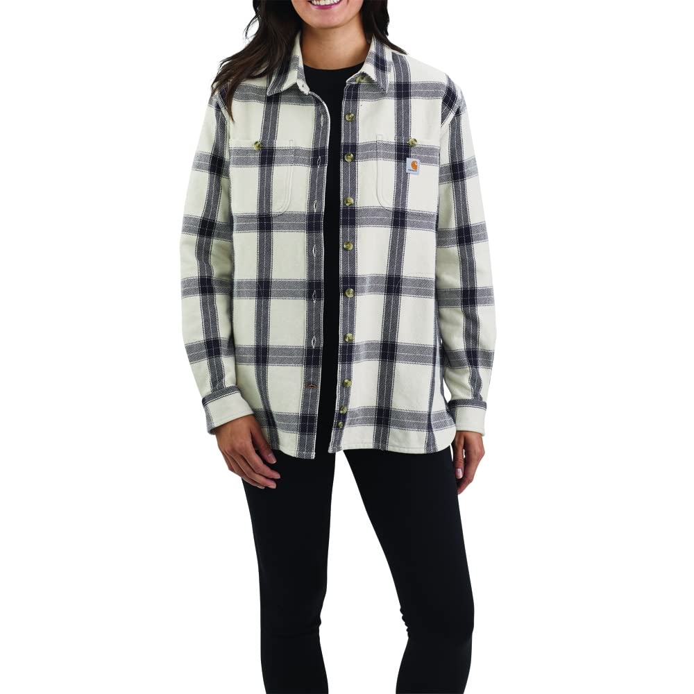 Carhartt Women's Malt 105576 Loose Fit Heavyweight Twill Long-Sleeve Plaid Shirt