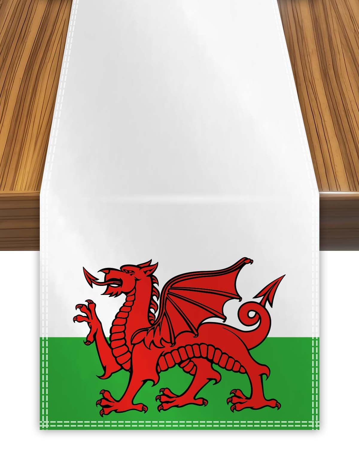 Petite Pine Welsh Table Runner,Waleswales Flag Tablecolth For Dining Home Decor