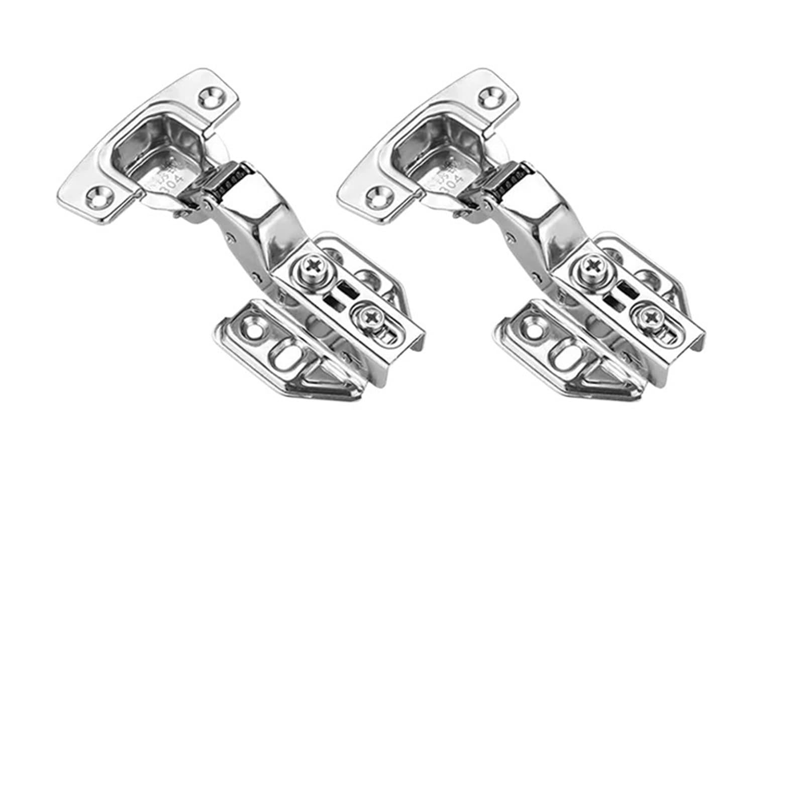 2 Pcs Stainless Steel Cabinet Door Hinges Door Concealed Hinges with Screws(Inset)