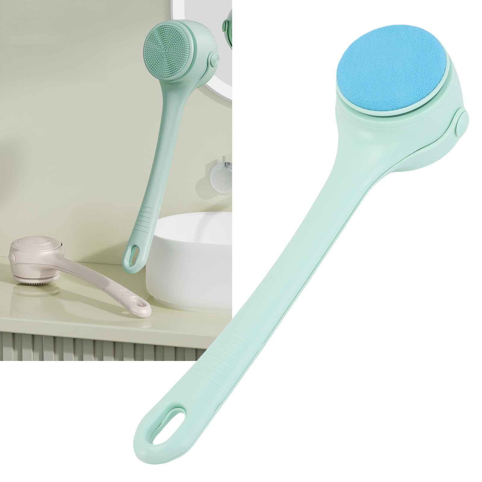 Srliya Potente Exfoliante Corporal Eléctrico con Batería Recargable para una Experiencia de Baño Eficiente (Verde)