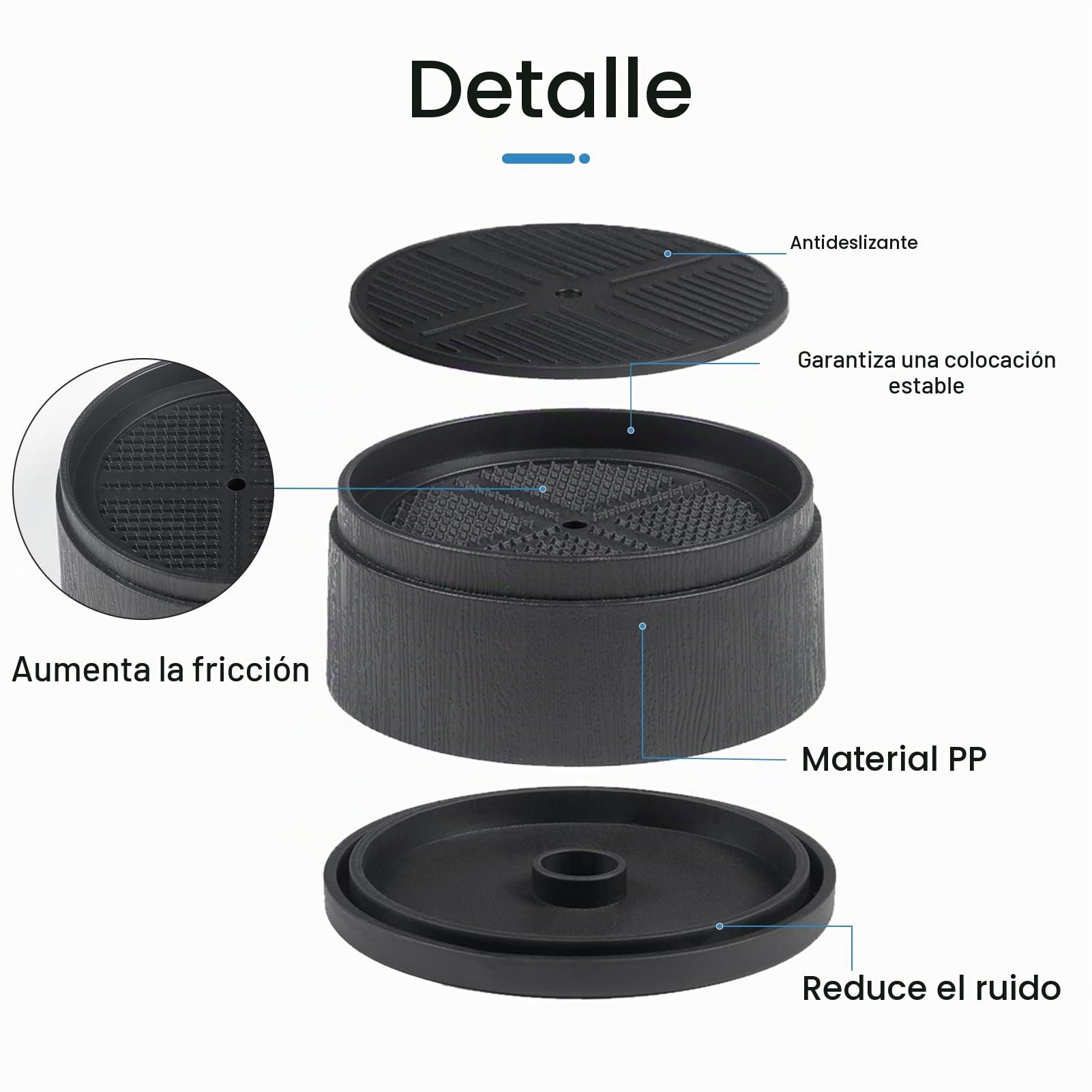 Uping Elevadores de Muebles Elevador Mesa Elevadores Cama Alzas Cama, Aumente Altura en 4cm o 8cm (Negro)