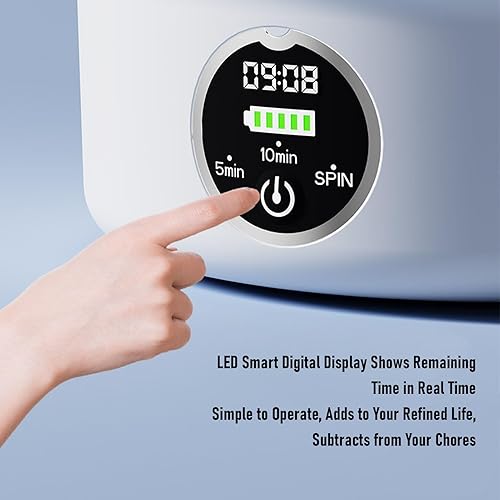 Miniatura 8 de Portable Rechargeable Washing Machine, 3L Cordless Underwear Washer with LED Contact Screen for Travel and Baby Clothes