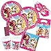 spielum 56-teiliges Party-Set Mia & Me Teller Becher Servietten Tüten Trinkhalme Masken für 6 - 8 Kinder
