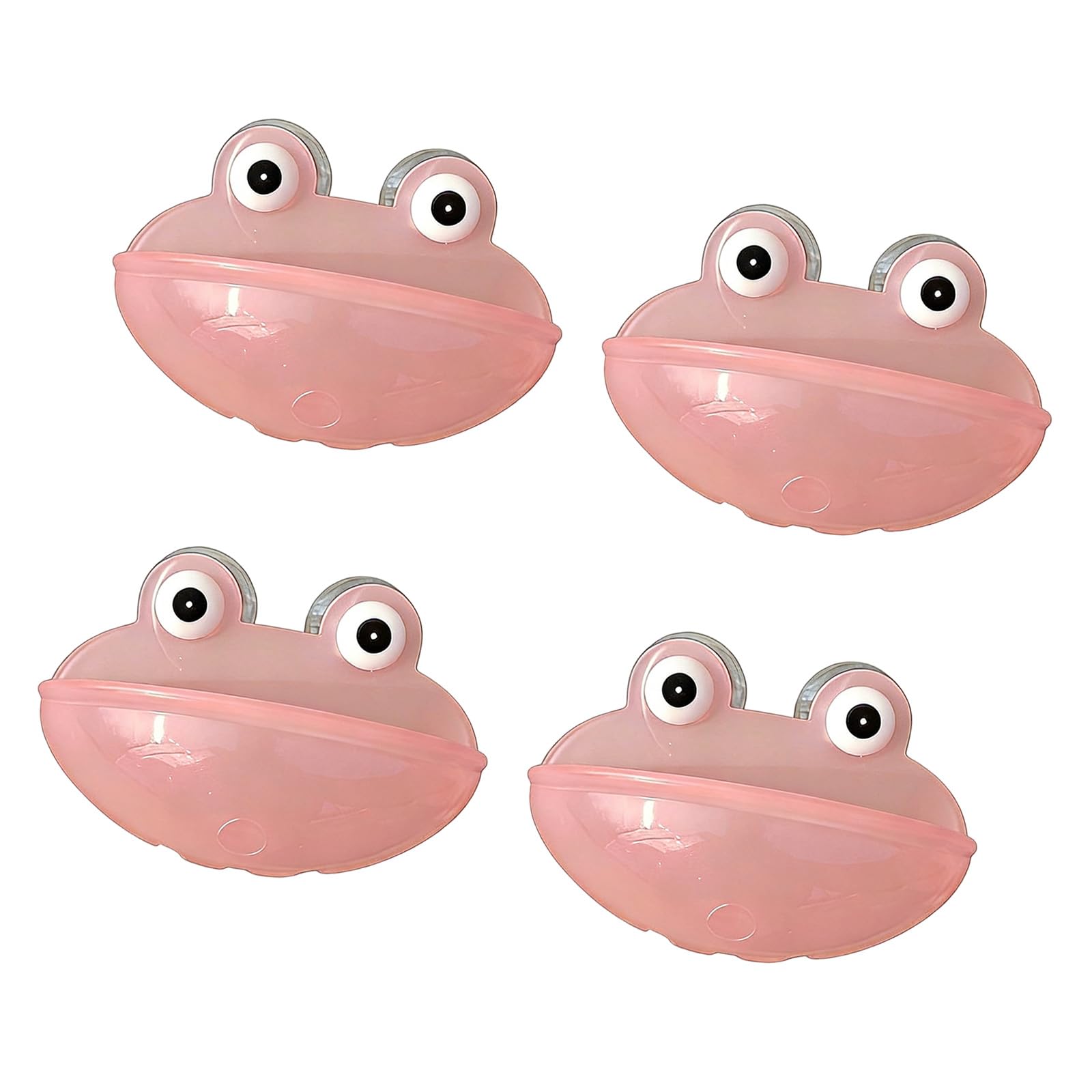 4 Pcs Frog Shape Water Container Feeder Suction Cup Design Reptile Habitat Terrarium Decorative Accessories Water Bowl with Suction Cup