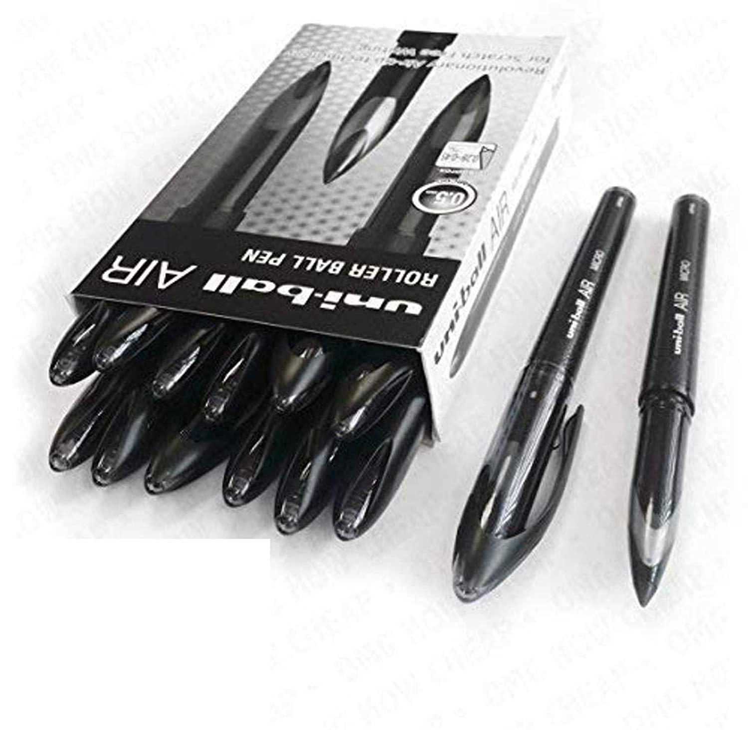 AIR Micro - 0.5mm Fine Rollerball - 12 + 2 Free - Black - UBA-188-M