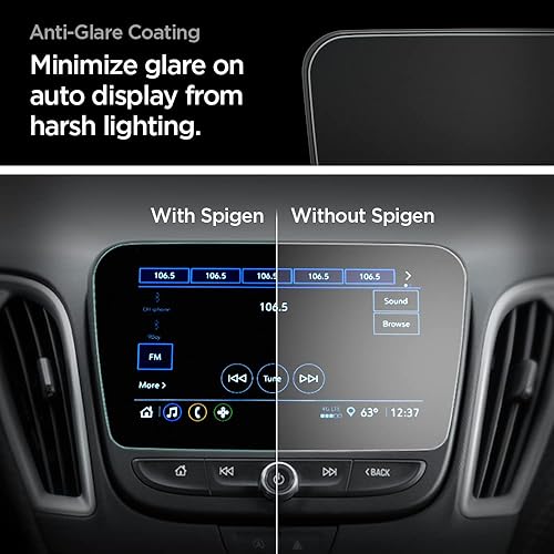 Miniatura 4 de Spigen Protector de pantalla de vidrio templado GlasTR Slim diseñado para Chevrolet Equinox (2018-2024), Chevrolet Malibu (2018-2024) Pantalla