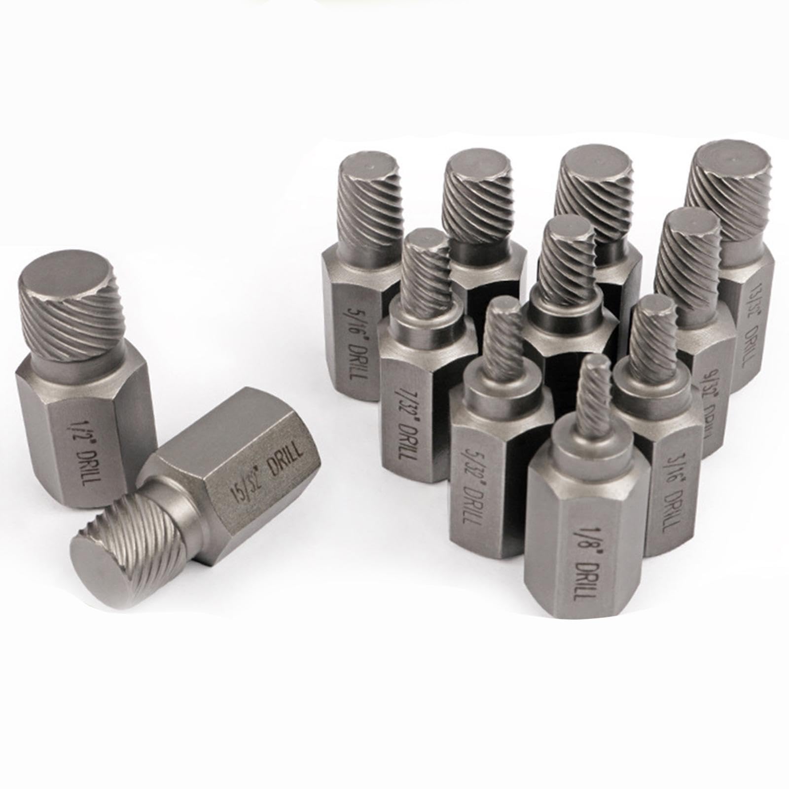 Juego de extractores de tornillos dañados con construcción de acero de aleación para una extracción eficiente de pernos rotos Juego de extractores