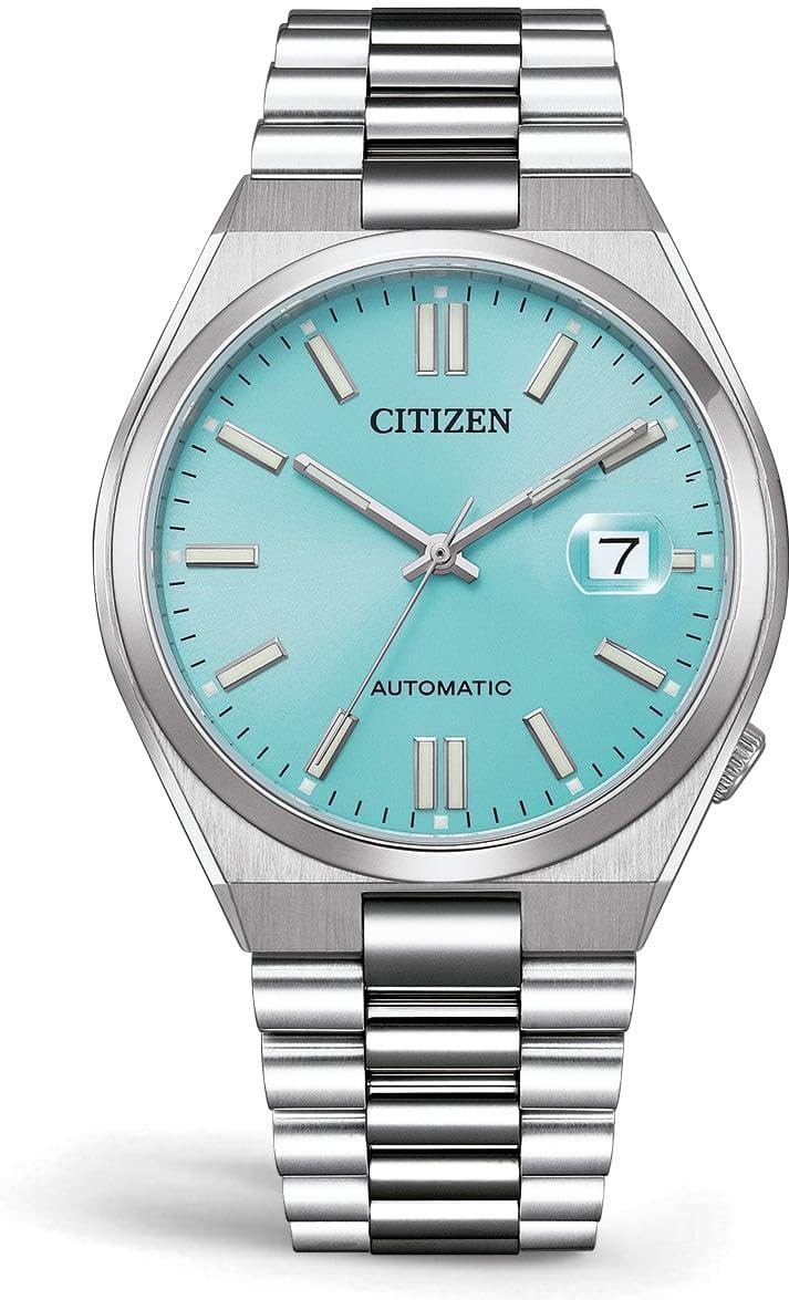 Citizen Automatikuhr Tsuyosa – silberfarben, hellblaues Zifferblatt, Edelstahlarmband, Saphirglas