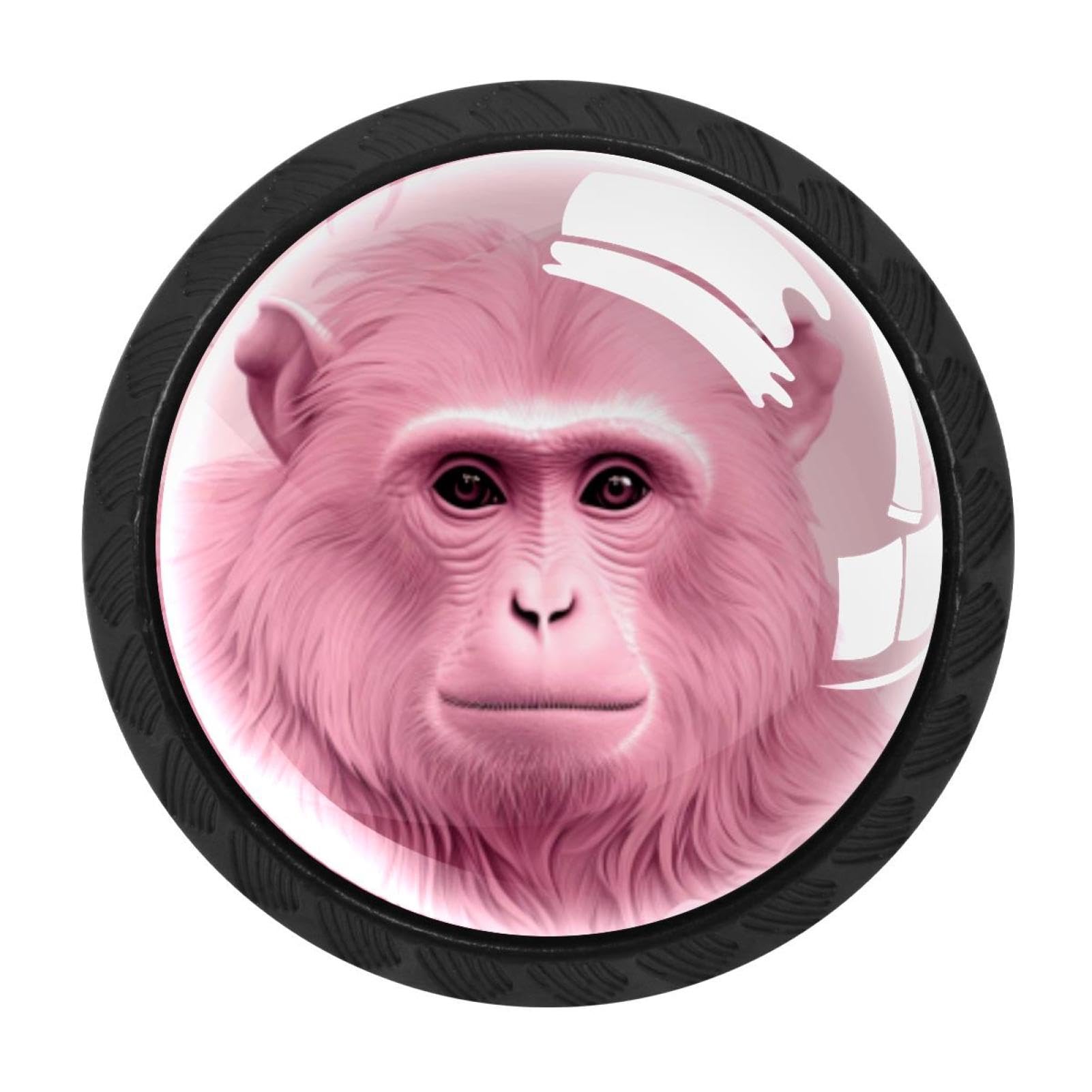 Chenzzzz Multicolored 02 4 Pieces Kitchen Cabinet Drawer Dresser Door Knobs Pulls Handles, Pink Monkey Orangutan