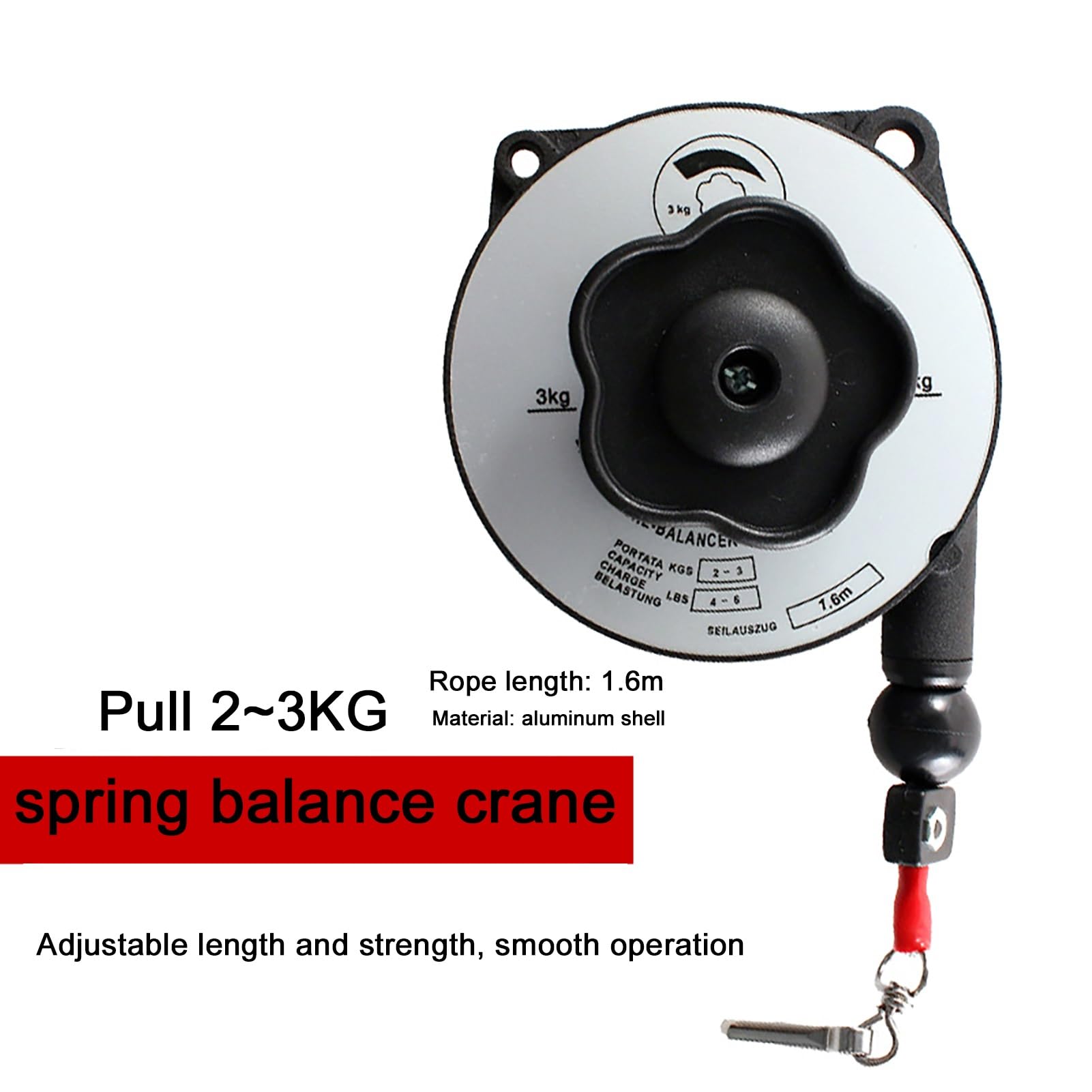 Bilanciatore a Molla, Gru di bilanciamento a Molla Automatica con Cavo da 160 Cm per Fabbrica e Officina, Tirante a Molla autobloccante Retrattile, Shel Eccellente (Size : 2-3kg)