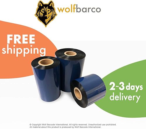 Miniatura 2 de Wolfbarco - Cinta de transferencia térmica 24 rollos 3150in x 14764ft diseño de cebra