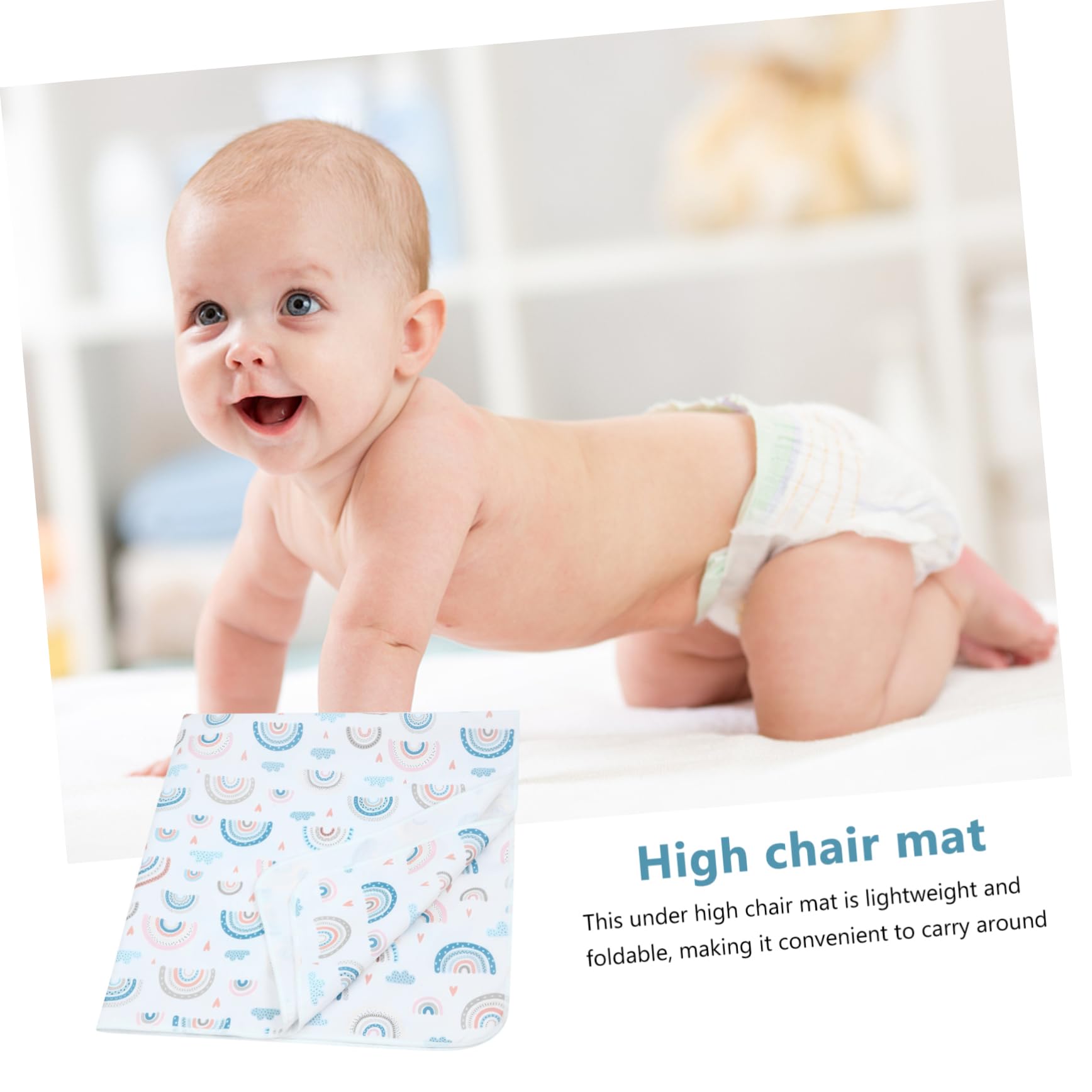 KOMBIUDA Tapis Sous Chaise Haute Et Tapis De Sol Antidérapant Pour Bébés Pratique Et Facile à Nettoyer Pour Repas Jeux Conception Mignonne Et Portable
