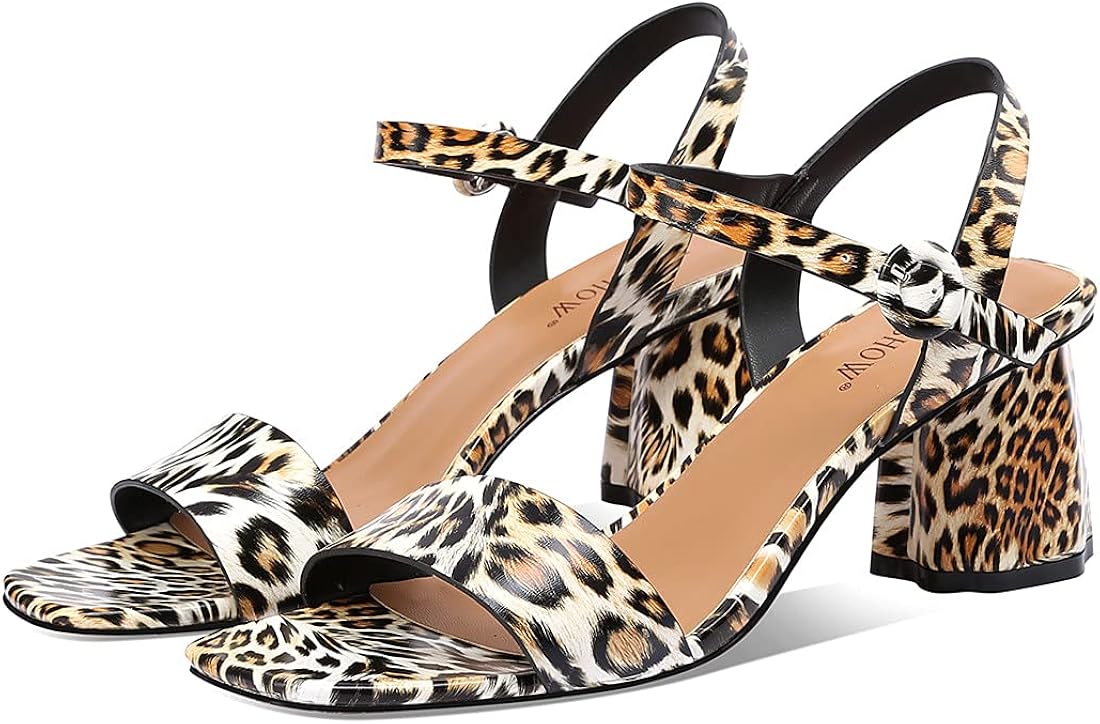 low heel leopard sandals