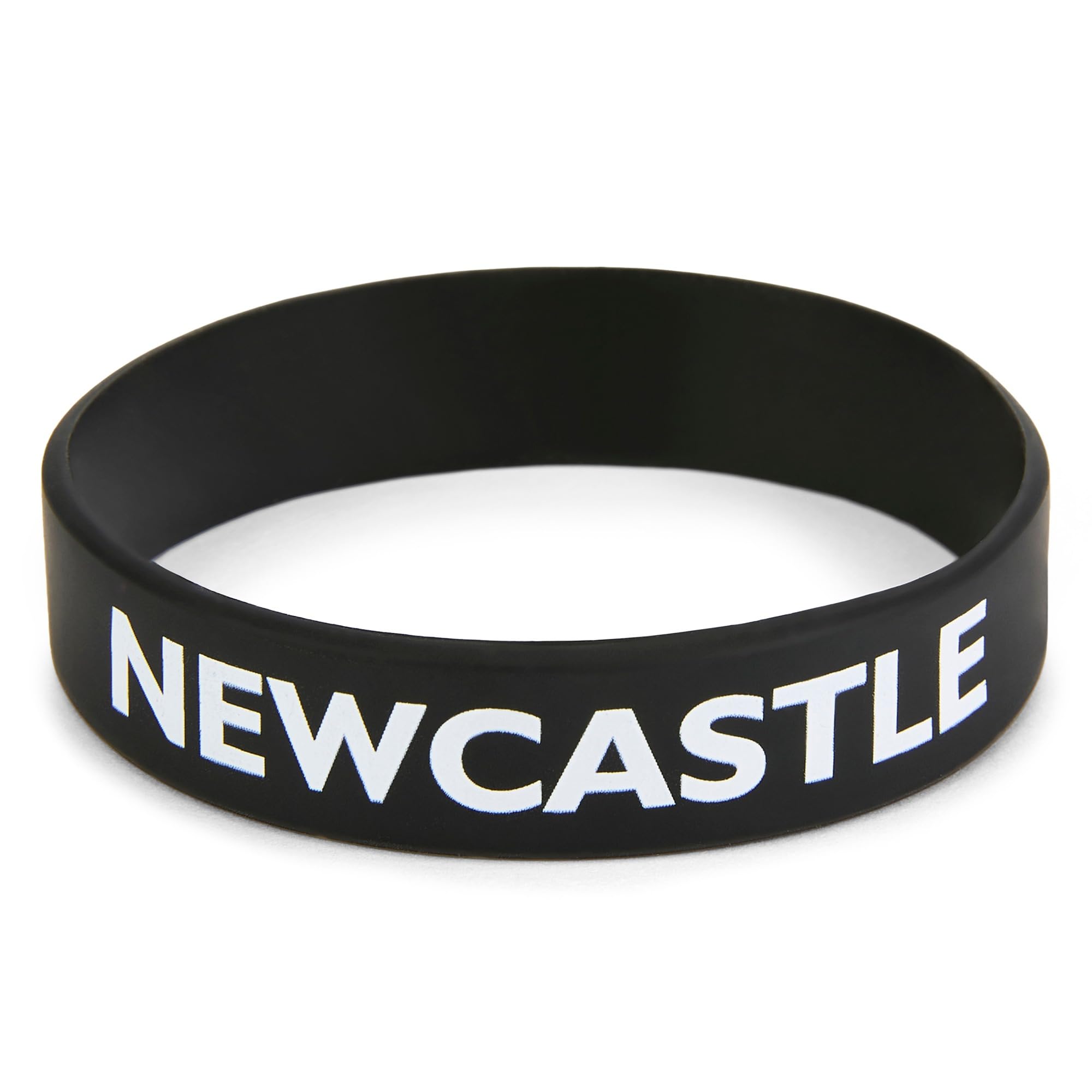 Official Newcastle United FC Black Silicone Wristband with Club Crest & 'NUFC' Text - Football Merchandise