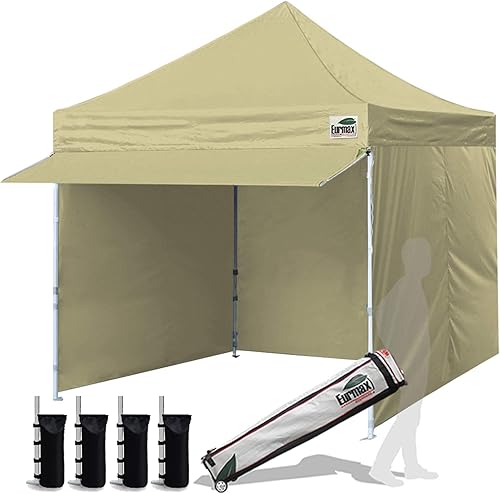 Toldo Eurmax comercial de 3 m x 3 m, carpa para armar, toldos para fiestas en exteriores con 4 paredes laterales desmontables, con cierres, y bolsa