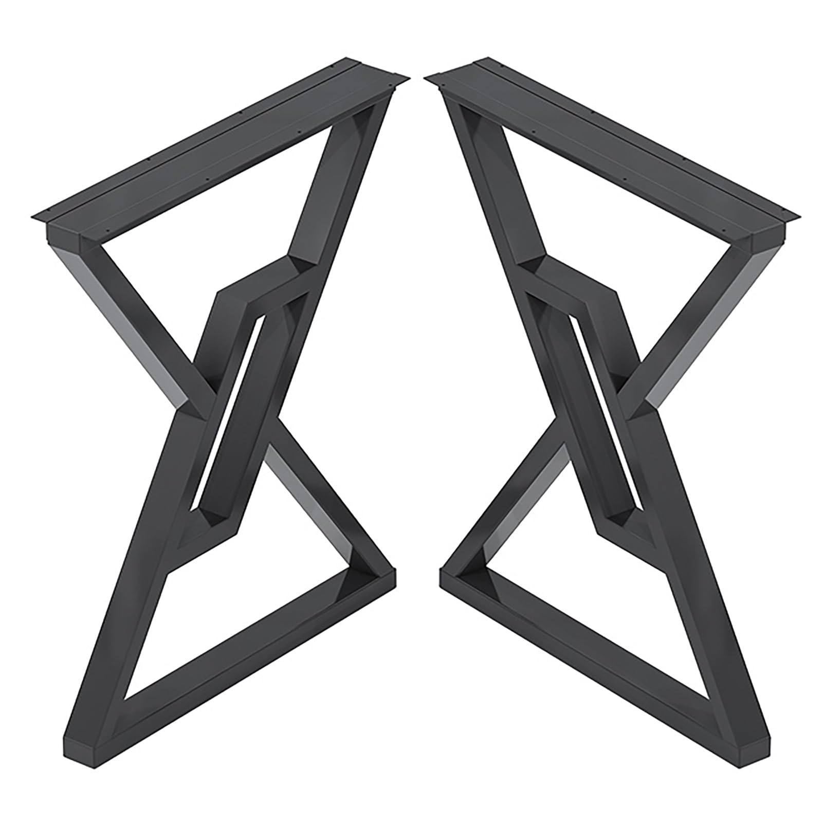 Base de table design moderne en acier noir pour mobilier haut de gamme