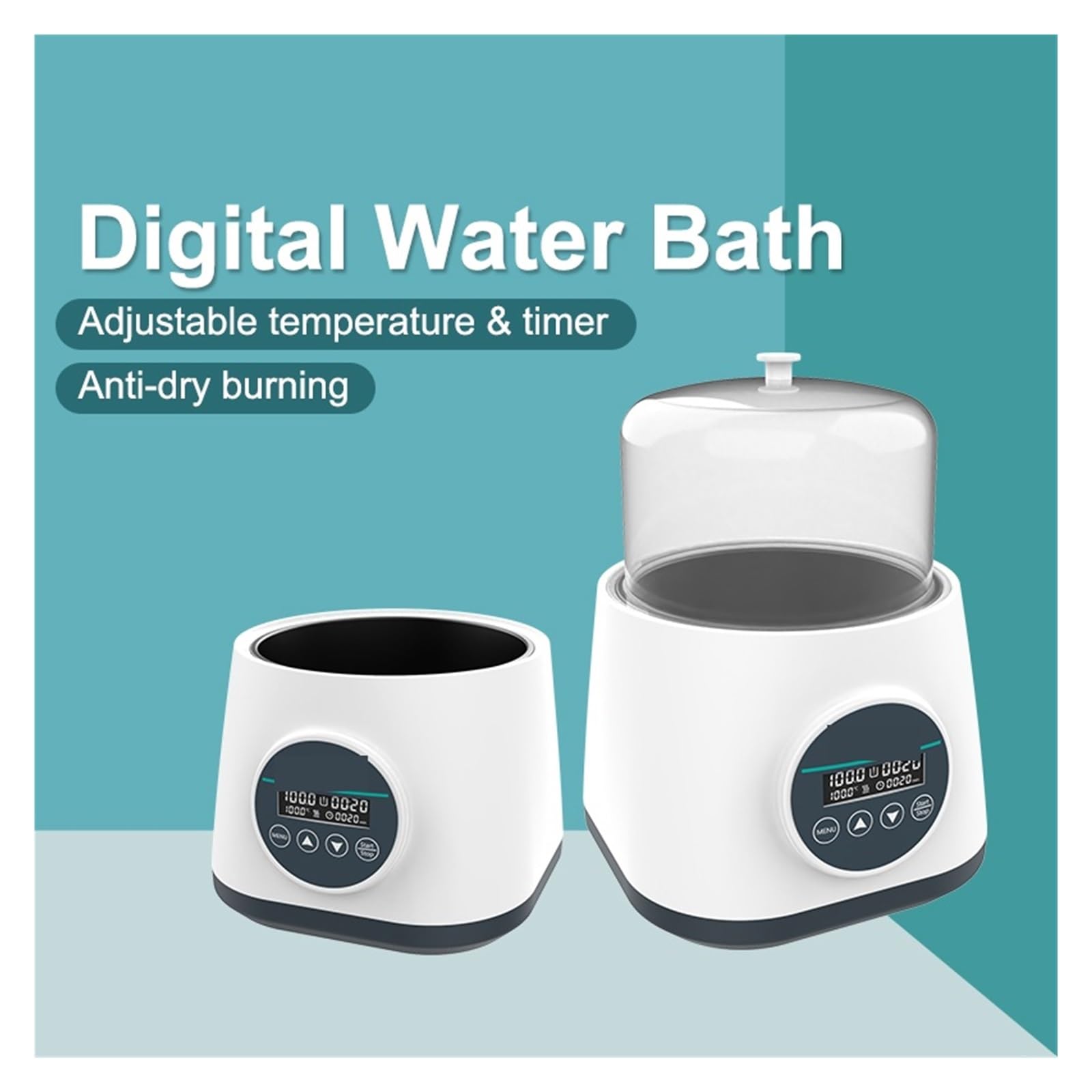 Wasserbad Labor Konstante Temperatur Digitalanzeige Heizung Labor Thermostat Tank Anti-Trockenbrand 2L Experimentelle Instrumente(WB-2)