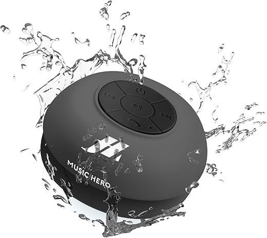 Haut-parleur 3W avec ventouse, touches pour la musique et les appels, microphone intégré et mains libres, protégé de l'eau pour...