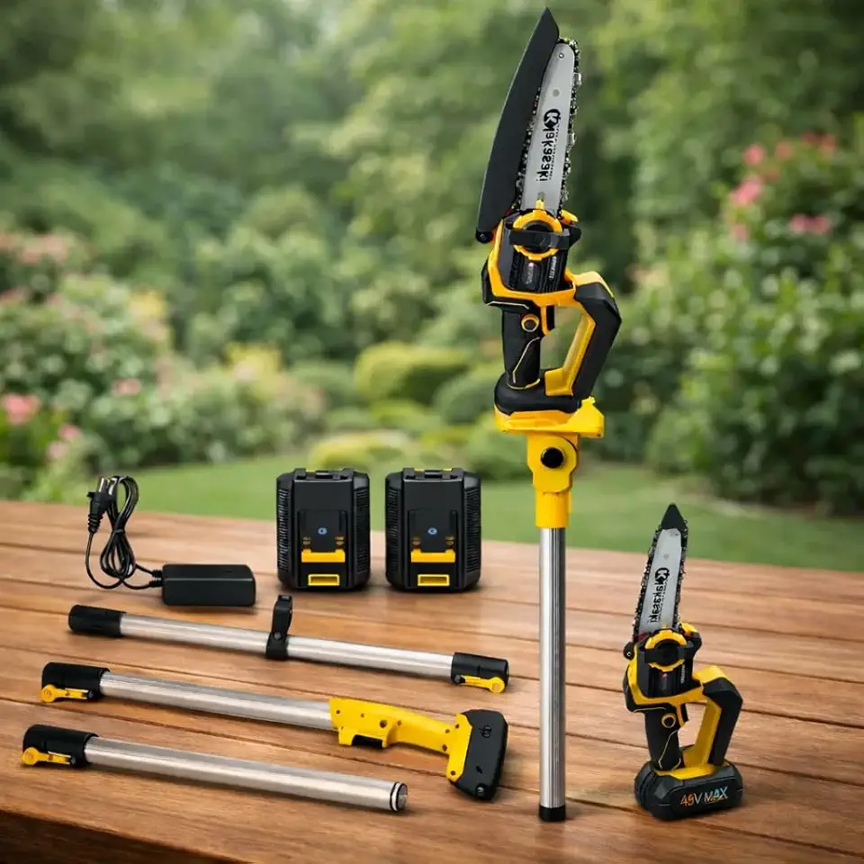 Motosserra com Cabo Extensor, Motossera de Poda em Alturas, Extensível, 3M Altura Máx., Motoserra Extensora, Podadora, Motopoda Automática, Motopoda Elétrica